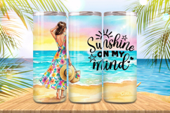 Sunshine on my mind cute girl beach vibes Tumbler Wrap PNG S Product Image 1