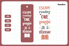Bookmark Saying SVG | Funny Book Lovers - Escape Reality Product Image 3