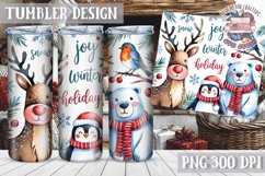 Sublimation Tumbler WRAP Christmas Design Quote Watercolor Product Image 1