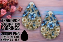 Floral Fusion Teardrop Earrings - Sublimation Style Product Image 1
