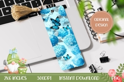 Blue Flowers Bookmark, Blue Hydrangea Bookmark Printable Product Image 1