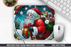 Santa Mouse Pad Sublimation, Christmas Mouse Pad PNG Design Product Image 1