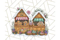 Cozy Christmas Market Stall Clipart PNG, Holiday Art Png Product Image 5