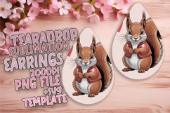 Chic Teardrop Earrings Design PNG Art , Valenines Animals Product Image 1