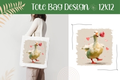 Cartoon Bird Illustration PNG, Goose Tote Bag Template Product Image 1