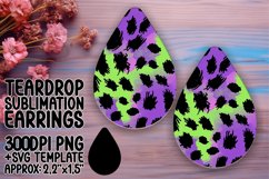 Gradient Leopard Teardrop Earring Wrap Colorful Pattern PNG Product Image 1