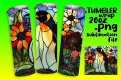 Colorful Stained Glass Birds Tumbler Wrap Design 20oz Product Image 1