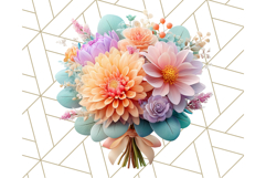 Pastel Flower Bouquet PNG Clipart, Elegant Floral Art Product Image 5