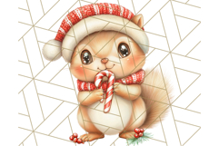 Vintage Christmas Clipart PNG, Cute Animals Holiday Elements Product Image 5