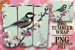 Joyful Nights 20oz tumbler wrap, Birds Product Image 1