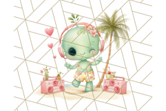 Alien Vacation Clipart PNG, Cute Summer Galaxy Art Clip Art Product Image 5