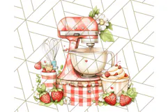 Cottagecore Strawberry Kitchen PNG Clipart, Retro Fruit Png Product Image 5