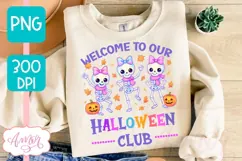 Cute Halloween PNG for sublimation | Cute skeletons design Product Image 2