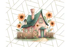 Whimsical Cottagecore Cottage PNG Clipart, Fairy House Png Product Image 5