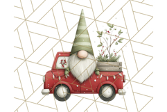Vintage Truck Christmas Gnomes Clipart PNG, Cute Gnome Png Product Image 5