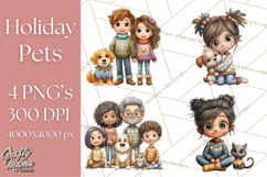 Matching Christmas Sweaters Clipart PNG, Pet Owners Clip Art Product Image 1