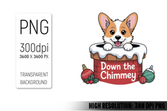 Cute Christmas Dog, Animal Sublimation Clipart PNG Product Image 1