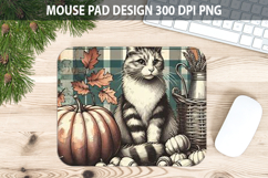 Cat Mouse pad Sublimation - Thanksgiving PNG Design Product Image 1