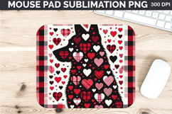 Watercolor Dog Mouse Pad Sublimation - Valentines PNG Design Product Image 1