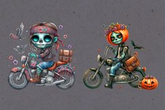 Watercolor Halloween Biker. PNG sublimation Product Image 3