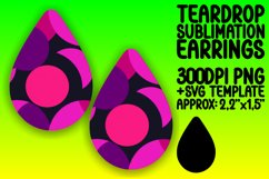 Neon Vibrance Teardrop Earring Sublimation Design Product Image 1