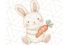 Spring Bunnies PNG Watercolor Bunny Clipart, Pastel Easter Product Image 5
