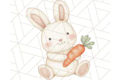 Spring Bunnies PNG Watercolor Bunny Clipart, Pastel Easter Product Image 5