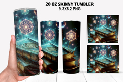 Books Skinny Tumbler 20oz Wrap Design, Halloween Tumbler PNG Product Image 1