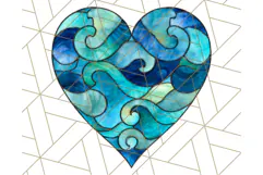 Stained Glass Heart PNG Clipart in Pastel and Bright Colors Product Image 5