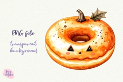 6 Donuts PNG Halloween Ghost Cafe Clipart Sublimation Product Image 4