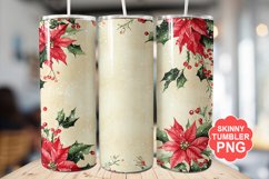 Christmas Flowers Tumbler | Christmas Tumbler Wrap Product Image 1