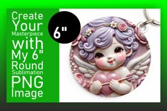 Trendy Circle PNG Car Coaster Design , 3D Cupid Product Image 1