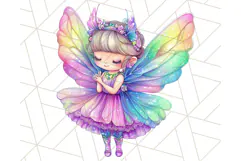 Pastel Fairy Clip Art PNG With Glitter, Rainbow Fairy Png Product Image 5