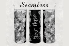 Gray Flower Glitter Marble 20oz sublimation design tumbler Product Image 1