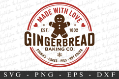 Made With Love GingerBread Baking Co. Svg | Christmas svg Product Image 1