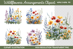 Wildflowers Arrangements Clipart PNG Product Image 1