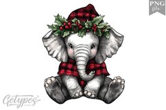 Christmas Elephant Clipart Design - High Quality 300 Dpi Product Image 1
