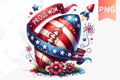 Proud MOM - 4th Of July Sublimation - Clipart PNG Design Product Image 1