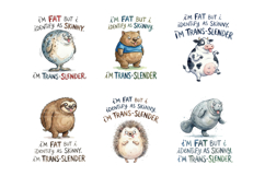 Funny Trans-Slender Fat Animal PNG Bundle Product Image 9