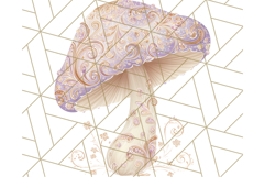 Dreamy Patterned Mushroom Clipart PNG, Forest Elements Png Product Image 5
