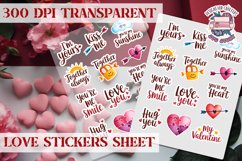Love sticker Hearts Stickers Sheet St. Valentine&#039;s Heart PNG Product Image 1