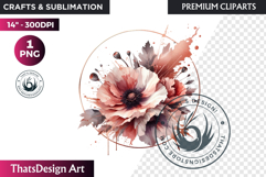 Ethereal Floral arrangements Clipart PNG Rose gold and blush Product Image 1