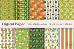 10 St Patrick&#039;s Day Digital Paper, Irish Clover Pattern Product Image 1