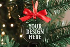 Acrylic Christmas Ornament Mockups | Clear Holiday Ornament Product Image 1