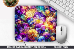 Flowers Mouse Pad Sublimation, Summer Mouse Pad PNG Product Image 1