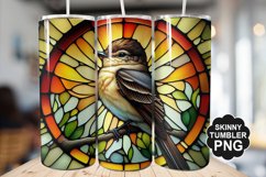 Eastern Phoebe Single Bird Stained Glass - Tumble Design Product Image 1