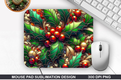 Flowers Mouse Pad Sublimation,Christmas Mouse Pad PNG Design Product Image 1