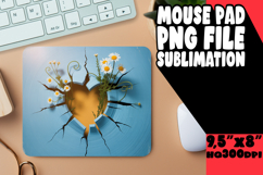 Radiant Mouse Pad Designs PNG, 3D Heart Product Image 1