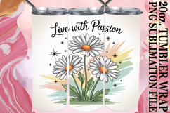 Whimsical Delight 20oz tumbler wrap, Flowers Quote Product Image 1