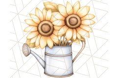 Rustic Sunflower Clipart, Soft Country Farmhouse Florals Png Product Image 5